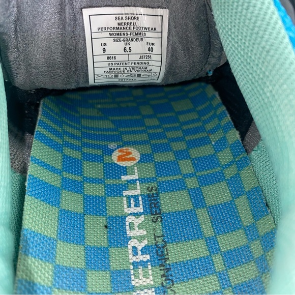 Merrell Womens Sea Shore Blue Grey Hiking Athletic Shoes - Picture 5 of 5